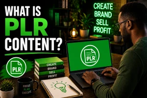 A man researching online to discover what are Private label rights and how to use them in his business.