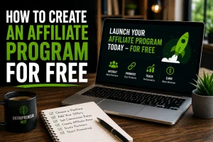 Laptop showing how to create an affiliate program for free