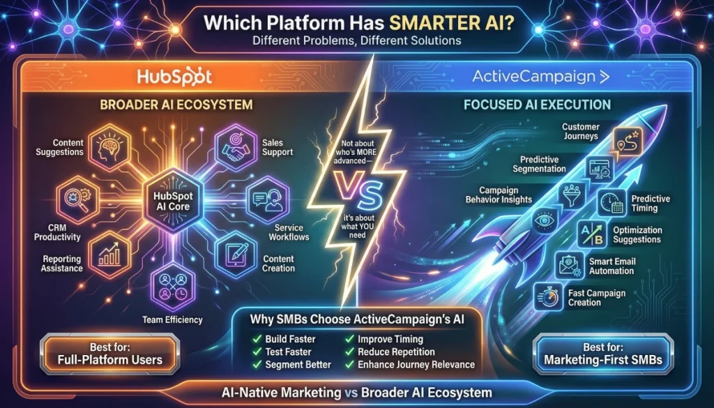 Comparing ActiveCampaign and HubSpot's AI features and capabilities