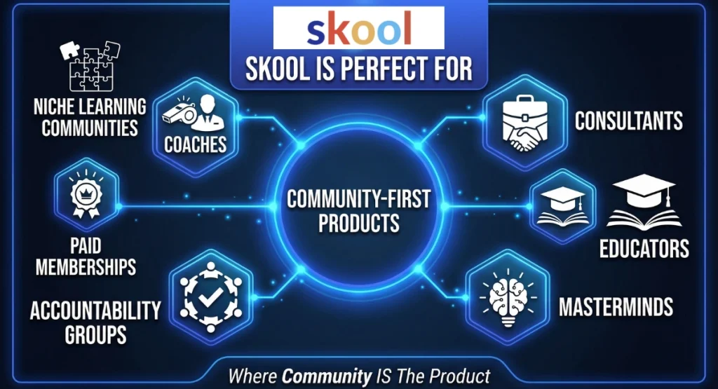 Infographic showing who Skool is best for