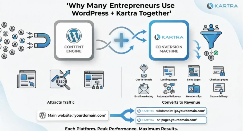 Why many entrepreneurs use WordPress and Kartra together