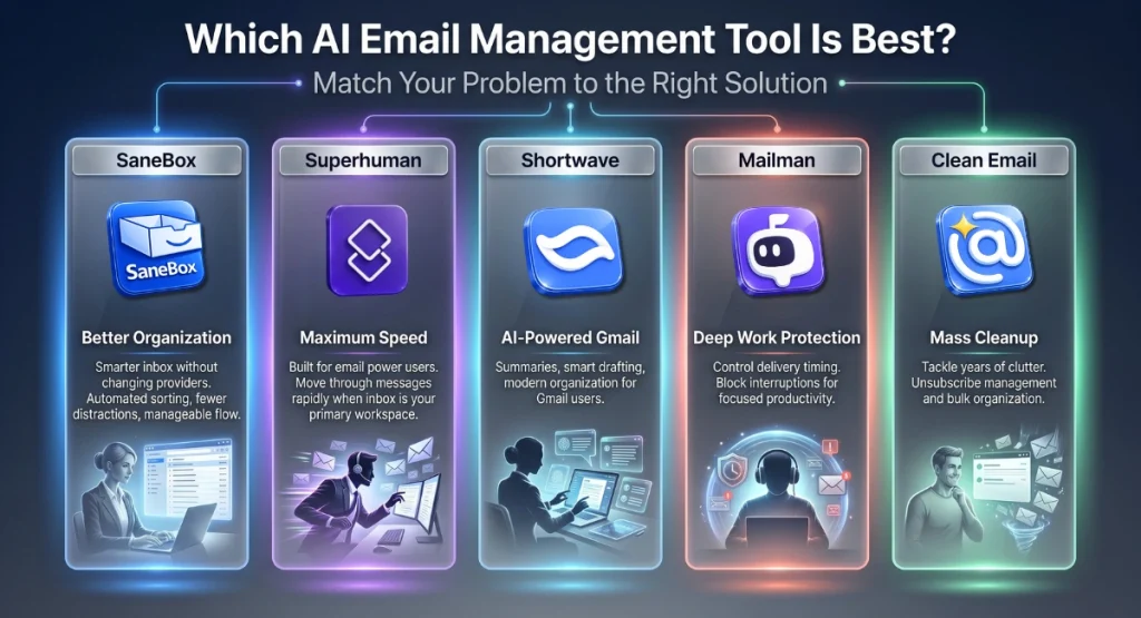 5AI email management tools compared
